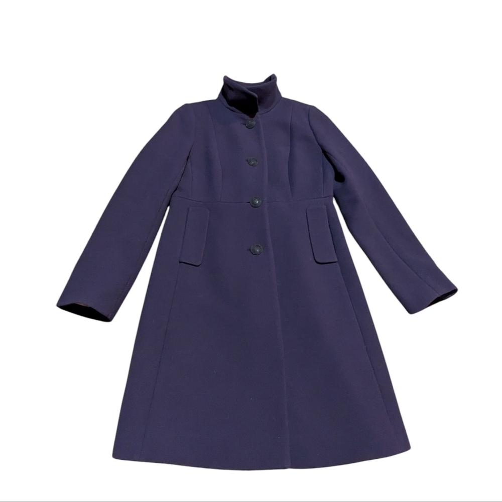 J. CREW Aubergine Peacoat size 2 Classic Timeless Preppy